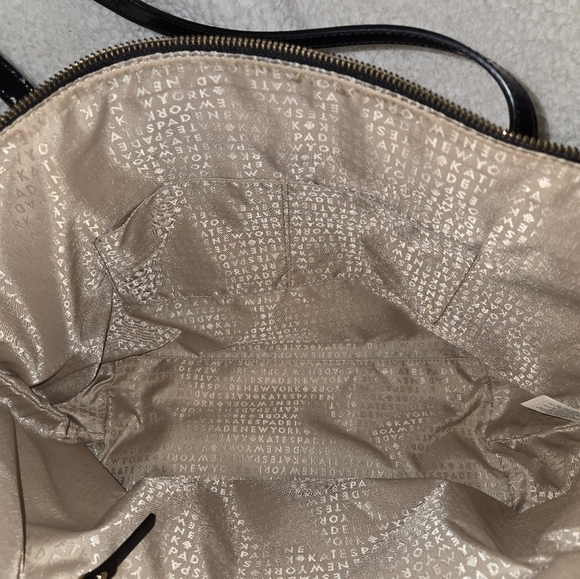 Kate Spade Tote Purse Bag Black Polka Dots - Picture 6 of 7